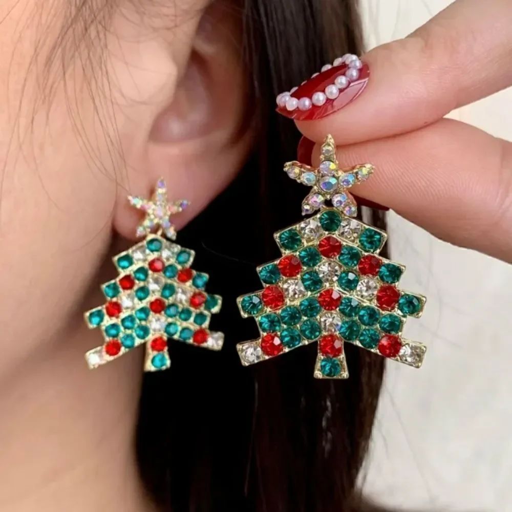 3 for $26 - Christmas Tree Earrings Holiday Earrings
